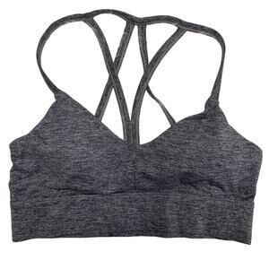 Joy Lab Women’s Size Large Sports Bra Gray Strappy Removable Pads Mesh Liner